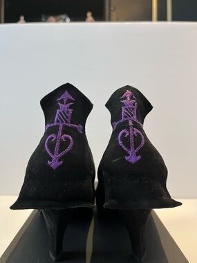 Vivaldi Milano Vintage Black Suede Heels Size 36.5 (US 6–6.5) Made in Italy